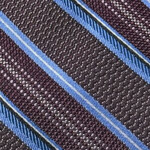 Men's Burgundy Striped Necktie with Blue Accent